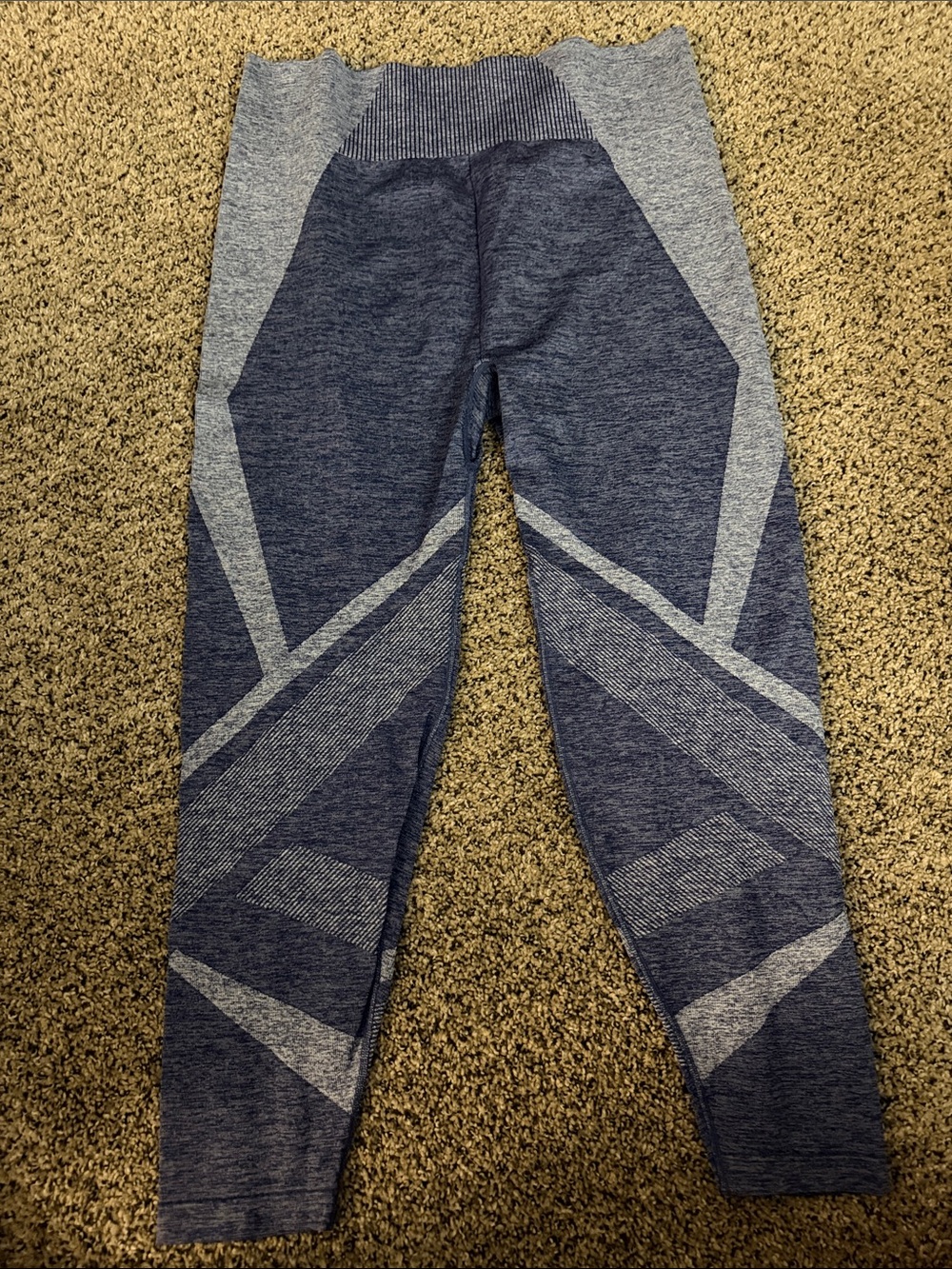 Lane Bryant Purple & Light Gray Geometric Seamless Leggings
